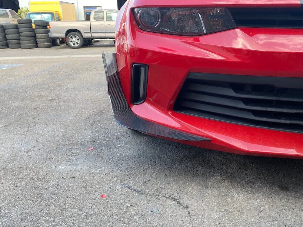 Real Carbon Fiber Overlay Front Bumper Canards